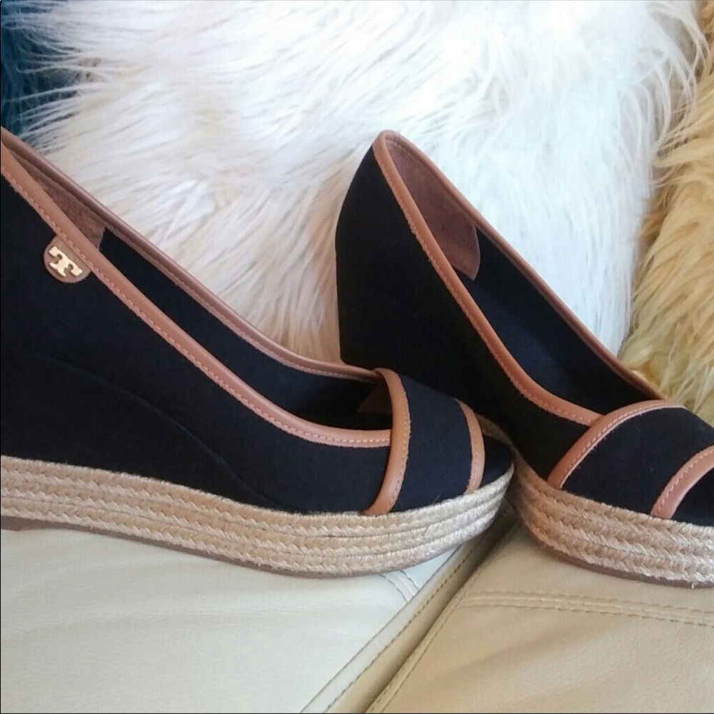 Tory Burch Espadrille Wedges sz 7